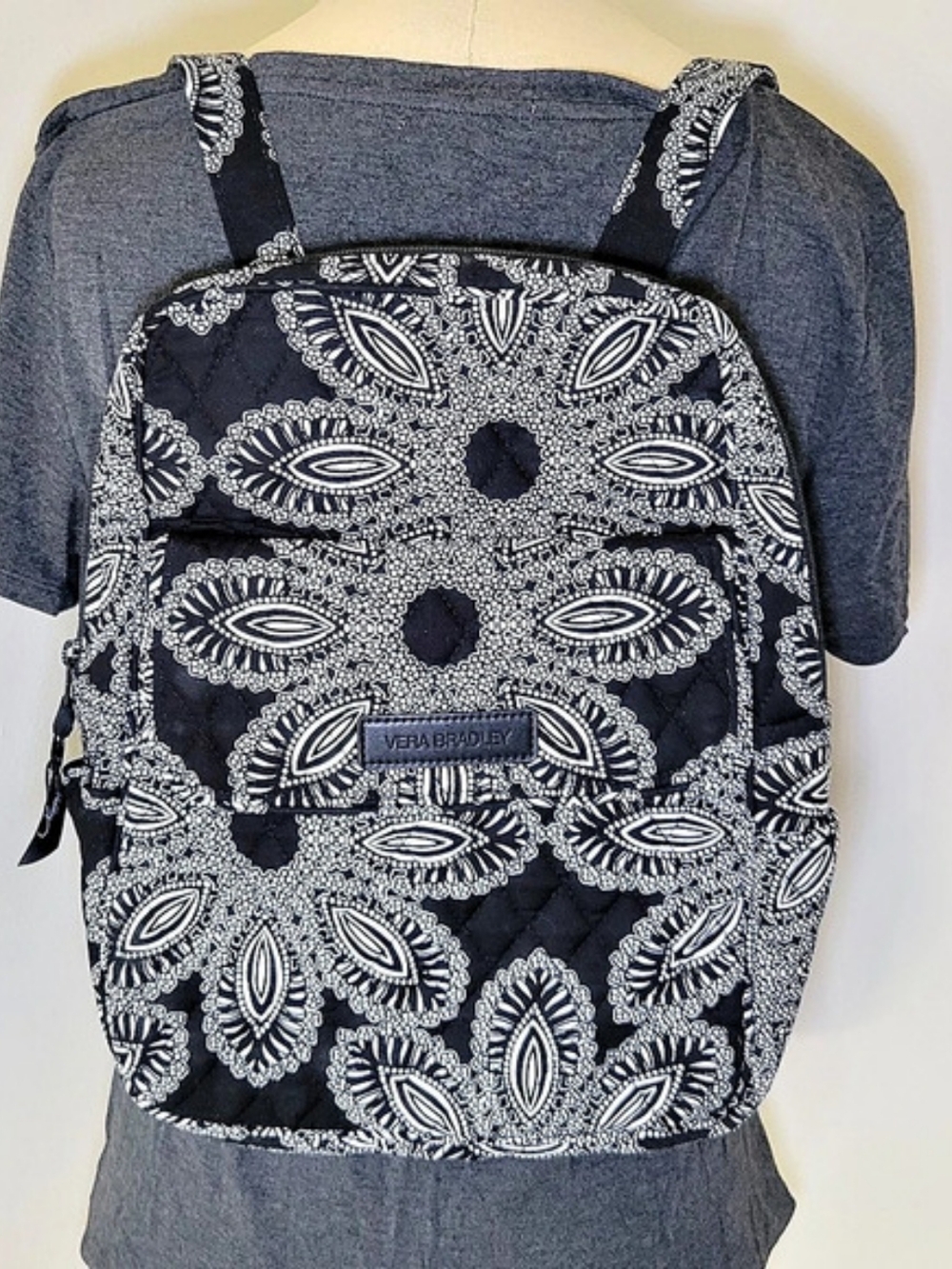 NWT Vera Bradley Blanco Bouquet Backpack Black & White